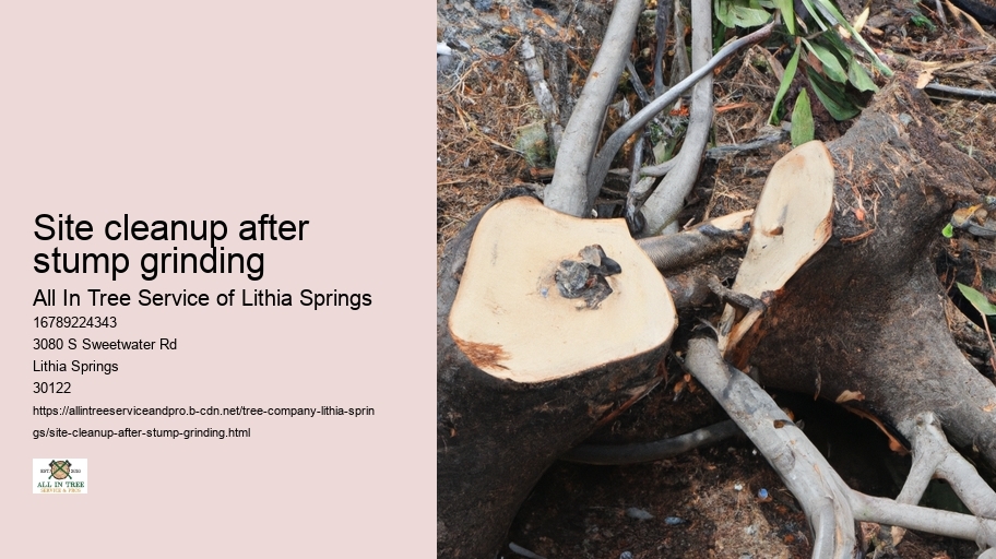 Site cleanup after stump grinding